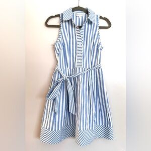 Milly blue and white striped shirt dress
